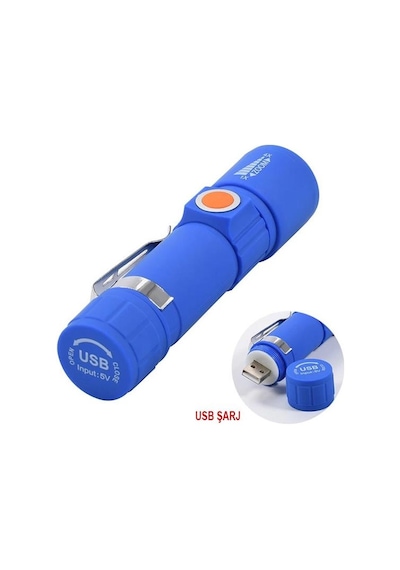 Mx-616s Usb Şarjlı 3 Modlu Plastik Kasa Mini El Feneri Özellikleri Belirtilmemis