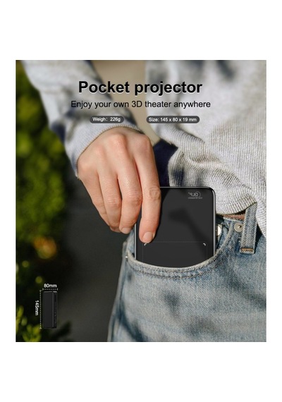 İdragon S90 Mini Taşınabilir Dlp Projeksiyon Cihazı, Android 9, 100 Ansı, Wifi, Bluetooth, Dahili Bataryalı Cep Projektörü