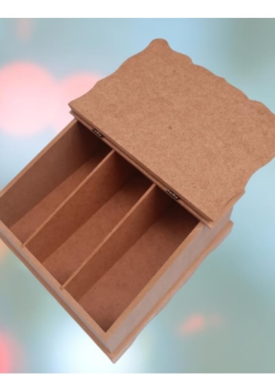 1448bng90068hobi Dekoratif Çay Kutusu Ahşap Mdf Ham El Yapım