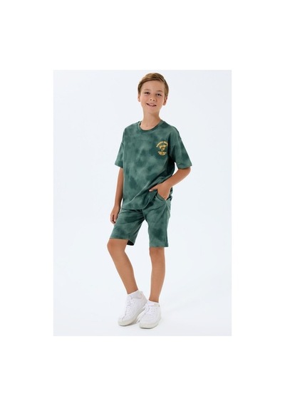 Rolypoly Erkek Çocuk Yeşil Bermuda Takım Yesıl/5-6yas Kahverengi