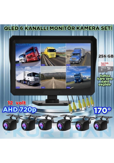 6 Ad 170 Derece Balık Gözü Lens Ahd 720p Kamera Qled 10'' Ekran