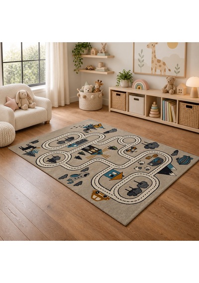 Kartela Halı Kış Köyü Kaymaz Taban Çocuk Oyun Halısı - 80 x 120 CM