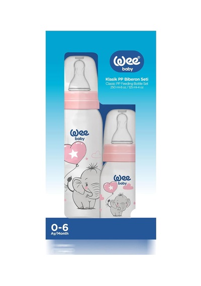 Wee Baby Klasik Pp Biberon Seti 125 Ml + 250 Ml Pembe 0-6 Ay