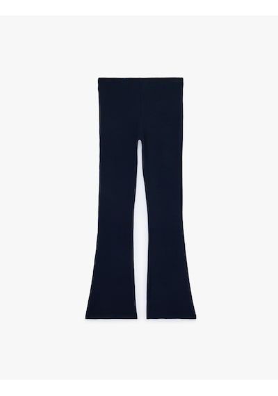 Koton Beli Lastikli Kaşkorse İspanyol Paça Tayt Pantolon Lacivert 6sal40116ık