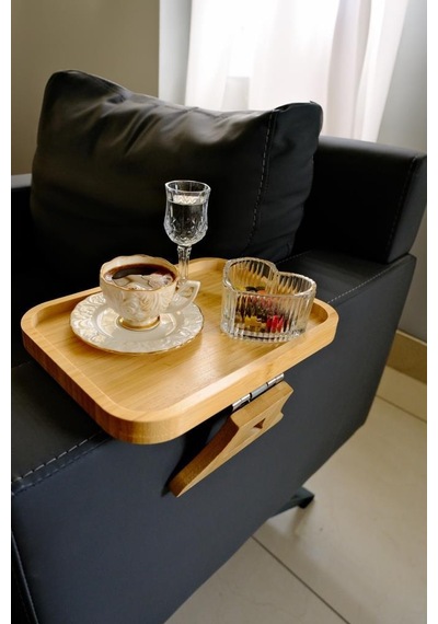 Digithome Bambu Katlanabilir Ayaklı Koltuk Kolu Keyif Servis Ve Sunum Tepsisi 27 Cm Kahverengi - Thn76075 C1-1-18