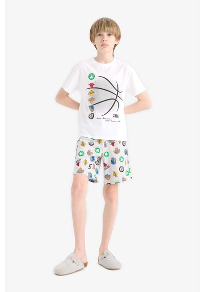 DeFacto Erkek Çocuk NBA Current Teams Pijama Takımı Kısa Kollu Üst Şort E2700A825SMWT34