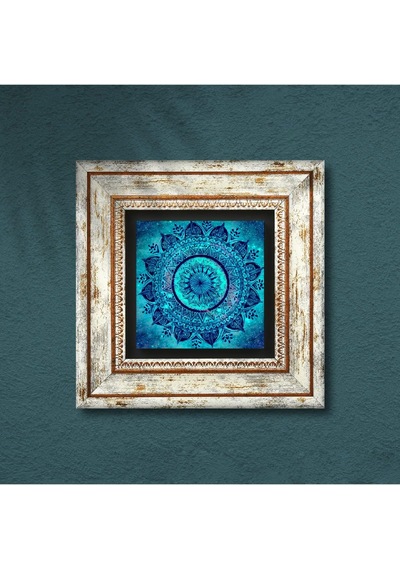 Mandala Taş Duvar Tablosu - Çerçeveli Taş Tablo - Dekoratif Duvar Sanatı - Modern Ev Ve Ofis Duvar Dekoru T1-227