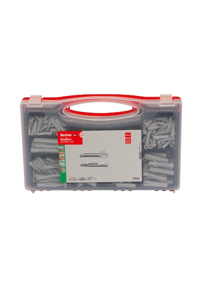 Fischer Red-box Ux/sx Plus, Dübel Kutusu, 160 Evrensel Dübel, Ux & 130 Genişletme Dübelleri Sx Plus, Önceden Sınıflandırılmış Dübel Seti, Çok Sayıda Yapı Malzemesi Ve Sabitleme İçin