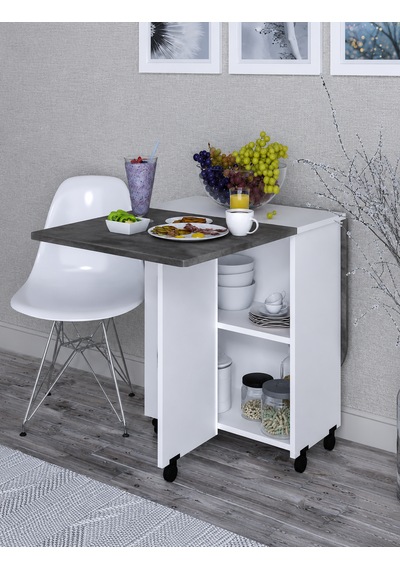 Braun Yemek Masası Çok Amaçlı Açılır Katlanır Beyaz - Gri