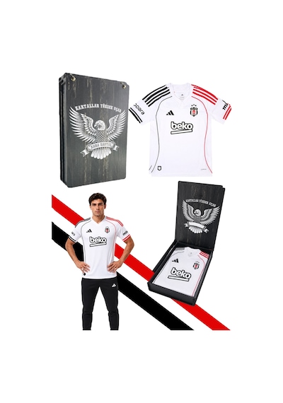 Lisanslı Adidas Beşiktaş Forma 25-26 Sezon Beyaz Forma Lazer Kutu Beyaz Lzr