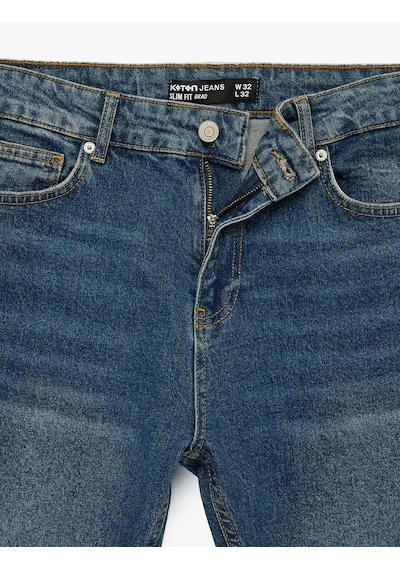 Koton Pamuklu Normal Bel Slim Fit Jean Pantolon - Brad Jean Koyu İndigo 6sam40178nd İndigo Koton Pamuklu Normal Bel Slim Fit Jean Pantolon - Brad Jean Koyu İndigo 6sam40178nd İndigo