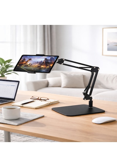 Masaüstü Ayaklı Ayarlanabilir Tablet Tutucu 360 Dönebilen, Çok Açılı Stand