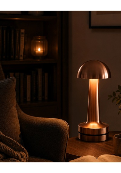 Dokunmatik Mantar Gece Lambası Bronz Led Masa Aydınlatması Çok Renkli 08678851