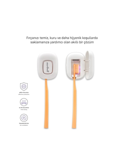 Steriball Diş Fırçaları İçin Akıllı Koruma Cihazı - Beyaz