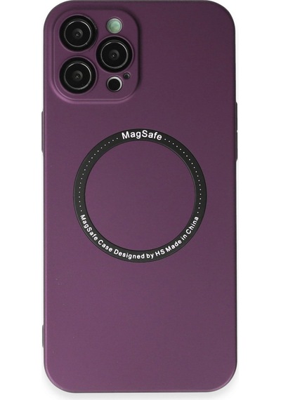 Apple Uyumlu iPhone 12 Pro Kılıf Jack Magneticsafe Lens Silikon Mürdüm,