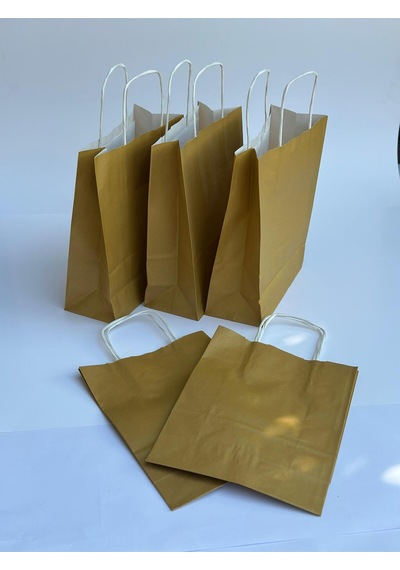 1.kalite 18x8x24cm 5 Li Yağ Yeşili Renkli Kraft Kağıt Çanta Hediye Poşeti Hediye Paketi Kraft Çanta