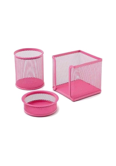 Drt 403 3 Lü Pembe Masaüstü Kalemlik Set