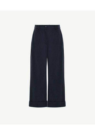 Yargıcı Düz Yüksek Bel Pantolon 25kkpn3013x 004 Lacivert