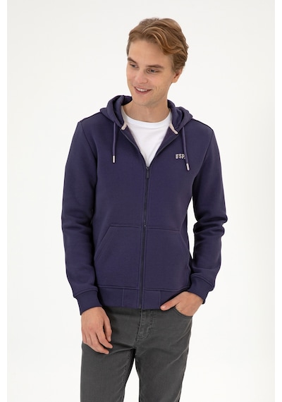 U.S. Polo Assn. Erkek Regular Fit Mürdüm Şardonlu Örme Hırka 50313755-VR074