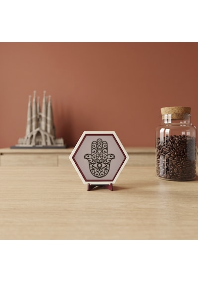 Modern Hamsa Masaüstü Objesi, Çalışma Alanınıza Özgünlük Katan Şık Ve Estetik Bir Tasarım Parçası 10x10 Cm, Yavru Ağzı