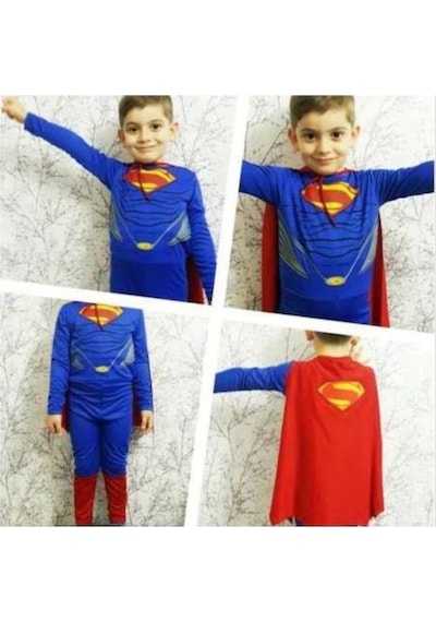 Masho Kids Pelerinli Süperman Kostümü - Süper Adam Kostümü (460253626)
