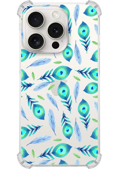 Printify Apple Uyumlu iPhone 15 Pro Devil Eye 3 Baskılı Şeffaf Köşe Korumalı Antişok Kılıf 0166c