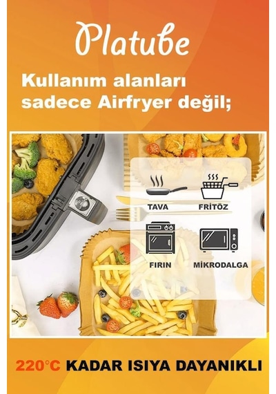 Pisirme Kagidi 50 Adet Airfryer Yagli Kagit Xiaomi Philips Air Fryer Tüm Markalara Uyumlu Yuvarlak