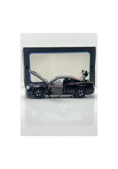 Nissan Skyline Gt-r R34 Nismo Edition Siyah 1/24 Model Araba Çok Renkli
