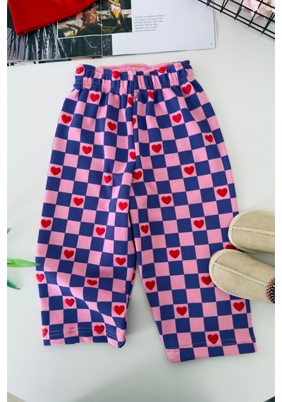 Miniğimin Cicileri Kalp Forever Baskılı Dama Desenli Kız Çocuk 2 Li Takım - Pembe Diğer Miniğimin Cicileri Kalp Forever Baskılı Dama Desenli Kız Çocuk 2 Li Takım - Pembe Diğer