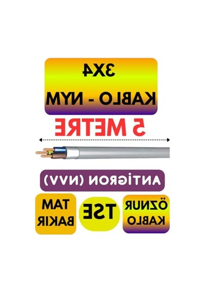 5 Metre Uzunlu Orta Kablo - 3x4 Nym Antigron, Gri