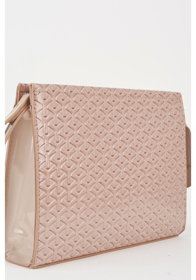 Vivaq Kadın Petunya Dokulu Vizon Astarlı Suni Deri Bilek Askılı Portföy El Ve Clutch Çanta VİZON
