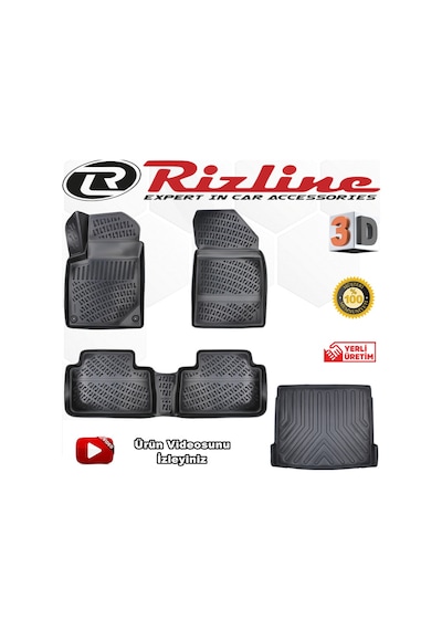 Citroen C5 3D Paspas+Bagaj Havuzu 2001-2007 Arası Rizline