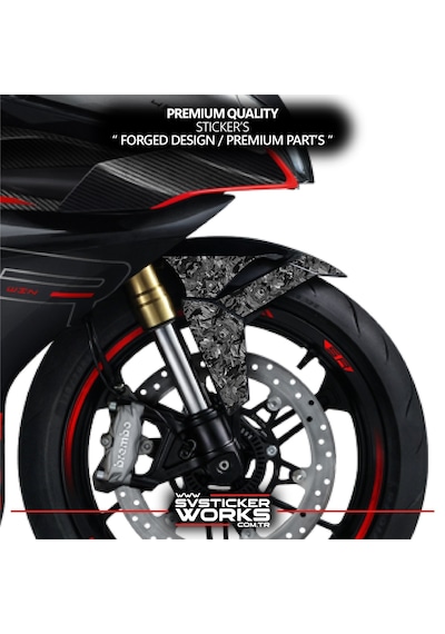 Cfmoto 450sr Forged Karbon Kaplama Ön Çamurluk Ve Ortası Sticker Etiket Modeli