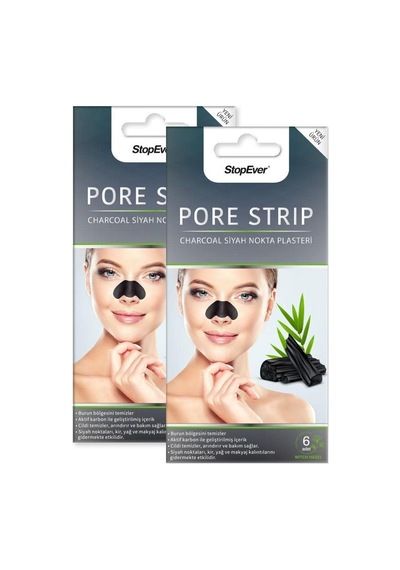 Charcoal Pore Strip Kömürlü Nokta Plasteri 2 X 6 Adet Sku: Smg8690010391216