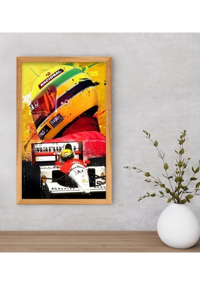 Bk Gift F1 Ayrton Senna Tasarımlı Dekoratif Retro Ahşap Çerçeveli (551143547)