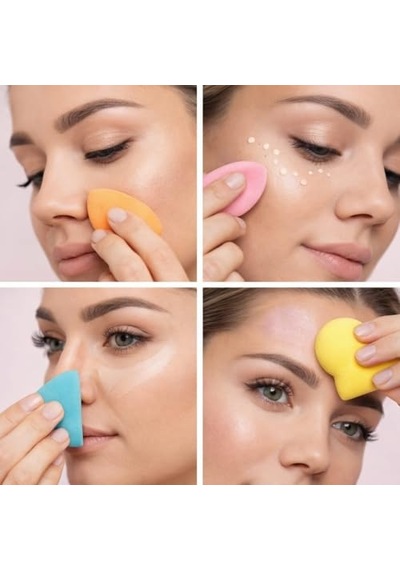 Tr 10 Adet Profesyonel Makyaj Süngeri Seti,fondöten, Kapatıcı, Kontür Ve Allık İçin Beauty Blender Süngerleri,