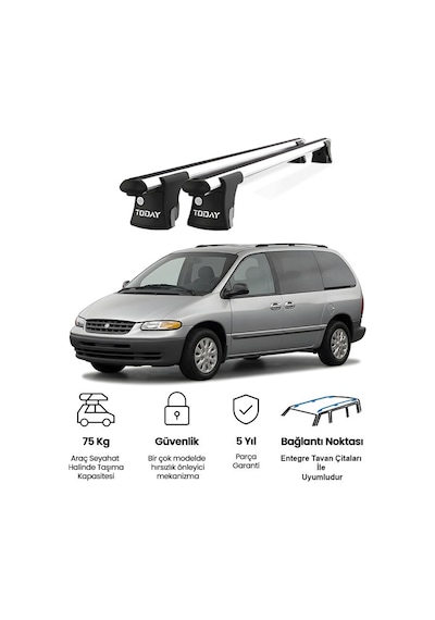 Trio-ı Chrysler Voyager 1996-2000 Uyumlu Kilitli Ara Atkı 135cm Port Bagaj Tavan Barı