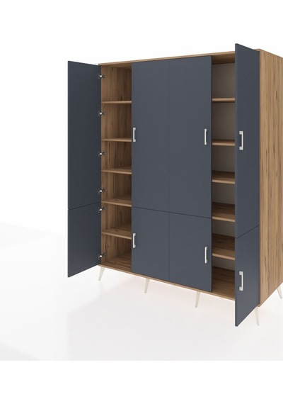 Kronos Gardrop 10 Raflı 8 Kapaklı 176x59x221 Çam-antrasit/çam Antrasit/çam Kronos Gardrop 10 Raflı 8 Kapaklı 176x59x221 Çam-antrasit/çam Antrasit/çam