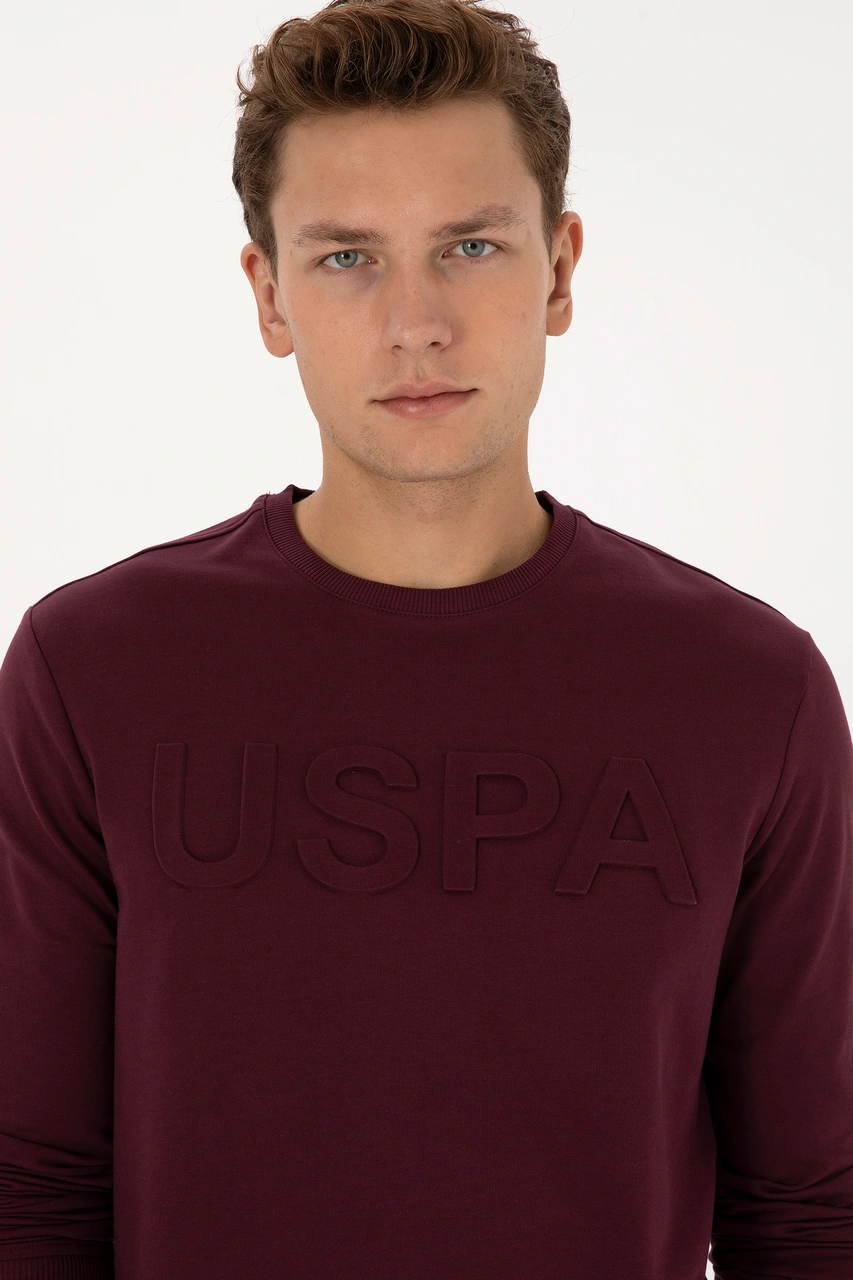 U.S. Polo Assn. Erkek Regular Fit Bisiklet Yaka Bordo Basic Sweatshirt 50307793-VR177 U.S. Polo Assn. Erkek Regular Fit Bisiklet Yaka Bordo Basic Sweatshirt 50307793-VR177