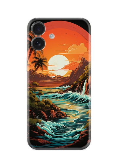 Apple iPhone Uyumlu Apple iPhone Uyumlu 16 Kılıf Boutique Baskılı Resimli Retro Mountain Pcode -079