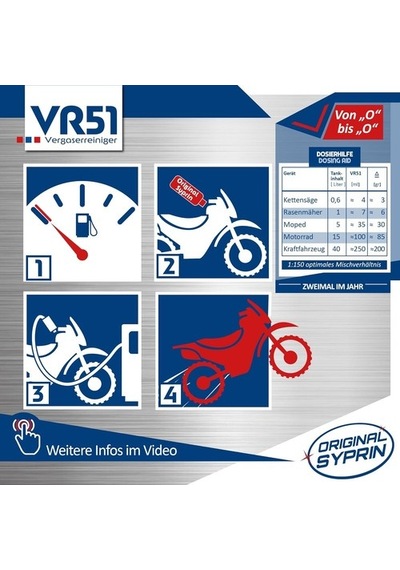 Syprin  Karbüratör Temizleyici Vr51 3x750 Ml, 2 Ve 4 Zamanlı Benzinli Motorlar Için