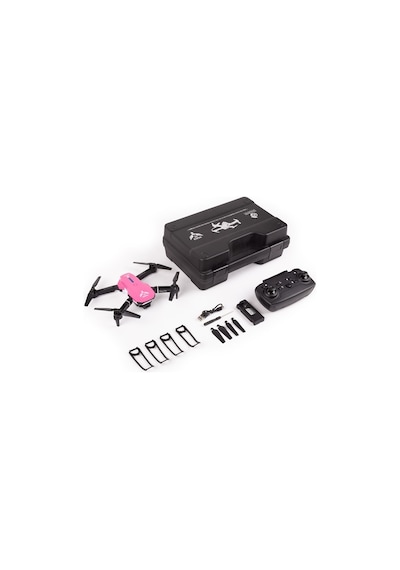 İlk Dronum Katlanır Çift Kameralı Tek Tuşla Iniş Kalkış Başlangıç Drone Model (1 Bataryalı, Pembe)
