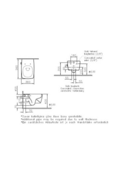 VitrA Metropole Rim-ex Entegre Ara Musluklu Asma Klozet Ve Kapak Takımı, Beyaz Diğer