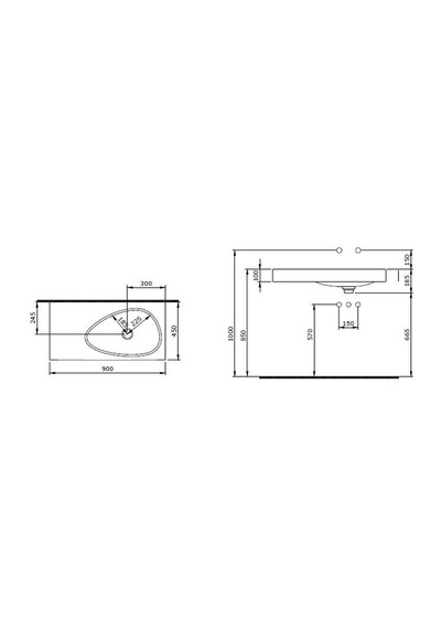 Bocchi Etna Etajerli Lavabo 90 Cm Beyaz 1115-021-0126 Batarya Delikli