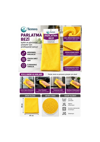Sarı Parlatma Bezi 40x40 - 941897798 Diğer
