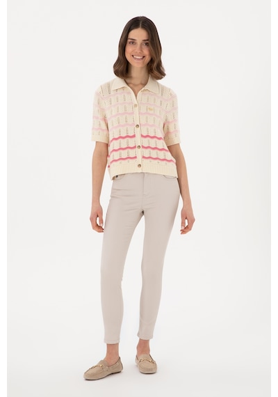 U.S. Polo Assn. Kadın Bej Toothpick Fit Kanvas Pantolon 50309087-VR011