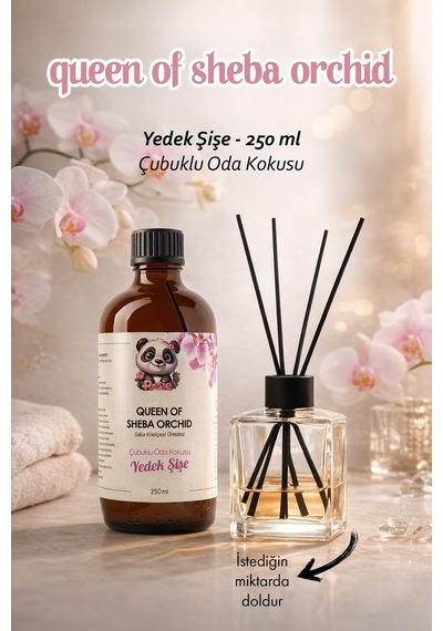 Queen Of Sheba Orchid Çubuklu Oda Kokusu Yedek Şişe 250 Ml Orchid Orkide Reed Diffuser Refill Fresh