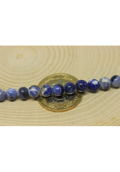 Sodalit Taşı Royal Yarım Dizi 6 MM 18 CM Çok Renkli