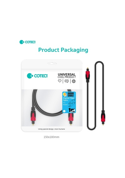Özel Üretim Coteci 1m Dijital Fiber Optik Audio Kablosu Çıkış Sistem Aksesuar
