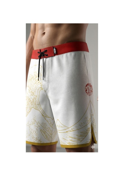 Pose I Down Golden Wave Boardshort Erkek Fizik Ve Deniz Şortu Beyaz